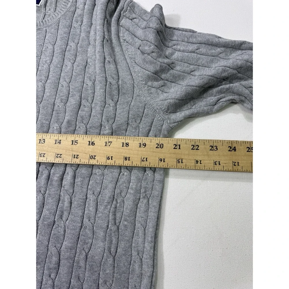 Club Room Mens Large Grey Cable-Knit Sweater NWT 100099695MN Cotton Pullover